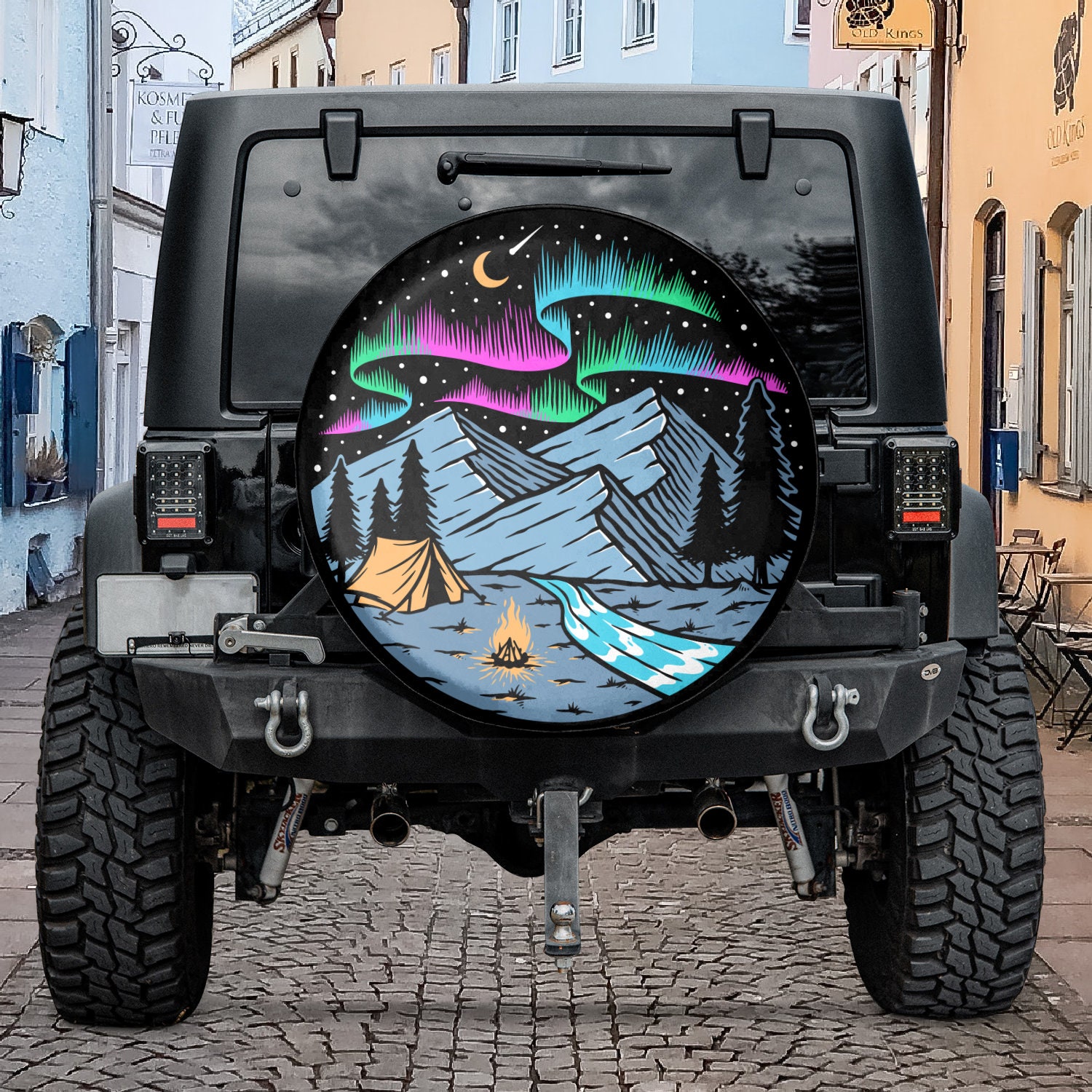 Discover Camping In Auroras Tire Cover For Jeep Spare Tire Cover