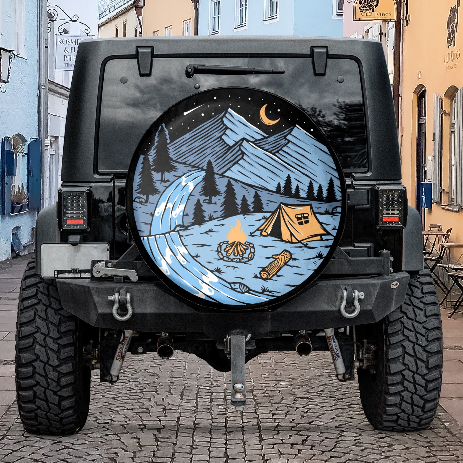 Discover Camping In The Mountains Spare Tire Cover