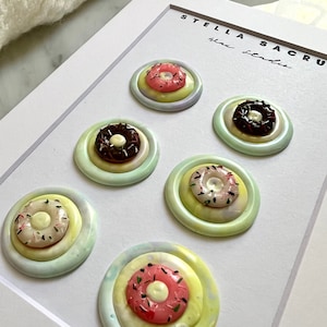 Beignets de bonbons, lot de 6 autocollants, cire de phoque, auto-adhésif, cadeaux de mariage, lettre de phoque personnalisée, invitation, fête, cadeau, emballage, miniature