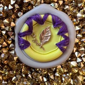 Leaf Stitched, Set of 5 Stickers, Wax Seal, Unique Hand Sewn Favors Custom Letter Seal, Invitation, Party Gift Wrap, Hand Painted, Gray
