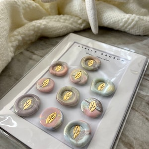 Pastéis de arco-íris, conjunto de 10 adesivos, lacre de cera, autoadesivo, lembrancinhas de festa, selo de carta personalizado, convite, folha dourada, presente, chá de bebê