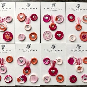 Autocollants romantiques amusants pour la Saint-Valentin - Lot de 5 vintage peints à la main | Sceaux anciens pour lettres d'amour, cadeaux et articles de mariage