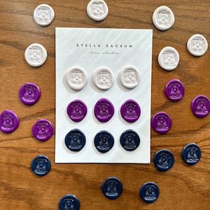 Bouclier de teinte violette, lot de 9 autocollants, cachet de cire, cadeaux de mariage auto-adhésifs, lettre de cachet personnalisée, faire-part, cadeau de fête, emballage cadeau, vintage