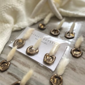 Bronze antigo, conjunto de 3 adesivos, selo de cera, autoadesivo, flores secas, folha de ouro, selo de carta personalizado, convite, ornamento, presente de casamento