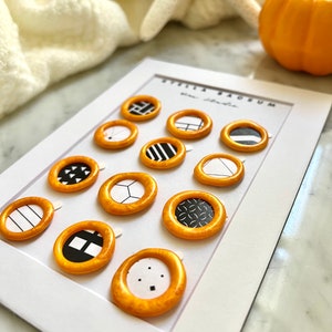 Halloween chique, conjunto de 12 adesivos, selo de cera, autoadesivo, abóbora laranja, selo de carta personalizado, convite, festa, lembrancinhas, selos de presente