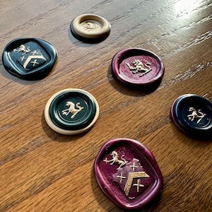 Trio d'écussons de lion, lot de 6 autocollants pour sceaux de cire, peints à la main, autocollants pour mariage, lettre, sceau, invitation, cadeau de fête, emballage, cadeau
