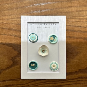 Roseraie bleue, lot de 5 autocollants, cachet de cire perlé, autocollants pour mariage, feuille d'or, faire-part, cadeau de fête, emballage, peint à la main,
