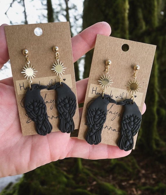 Two Ravens in a Treen Earrings Two Ravens in a Treen Earrings