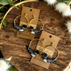 Common loon polymer clay earrings! (1 pair) | outdoors | nature lovers | gifts | handmade jewelry |