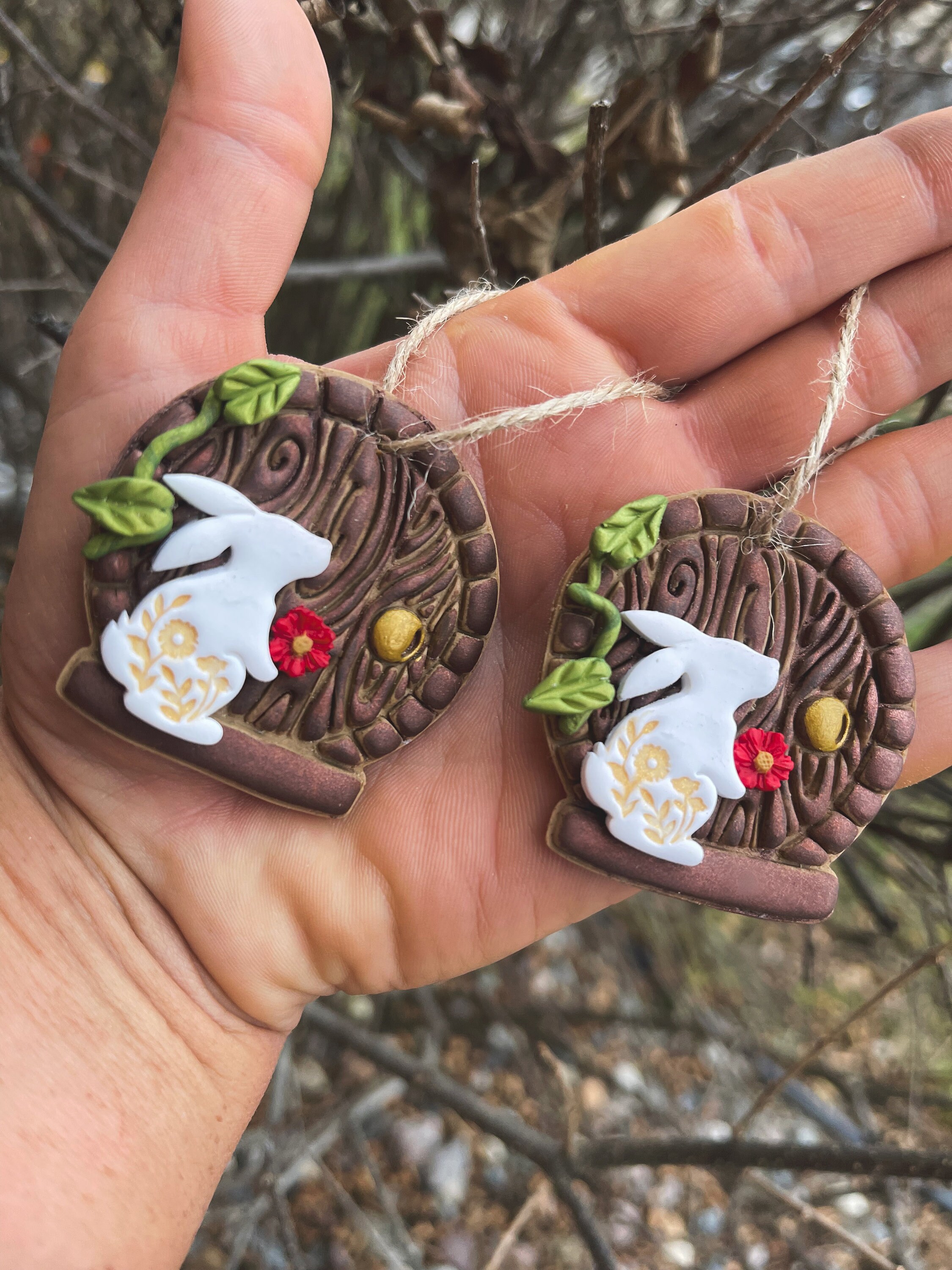 Hobbit House Door Rabbit Polymer Clay Ornament / Decor 1 - Etsy