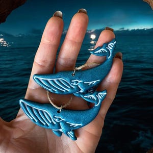 Blue whale ornament (1 ornament) | ocean | animals | sea animals | gifts | handmade ornaments |