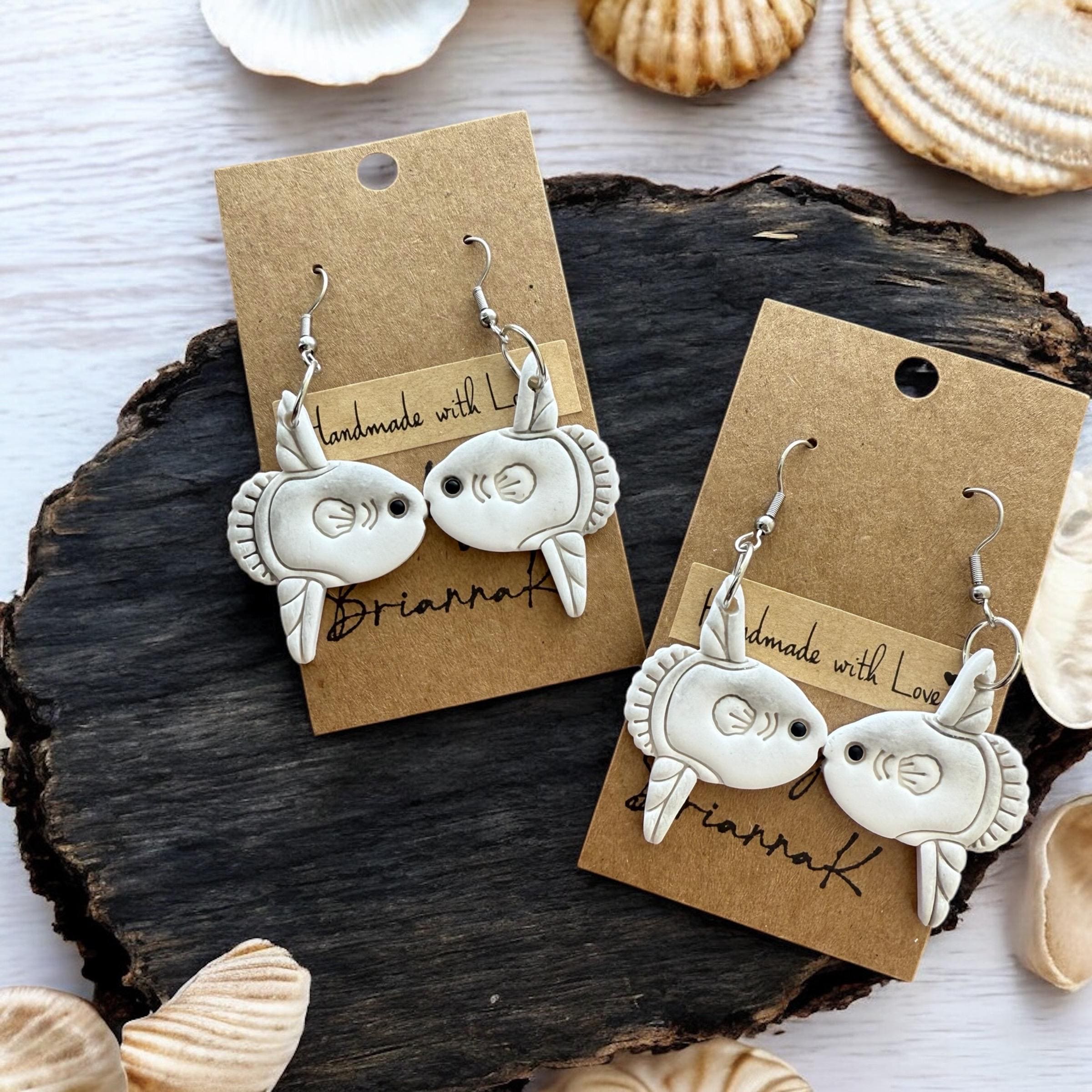 Ocean sunfish polymer clay earrings! (1 pair) | ocean | gifts | handmade jewelry |
