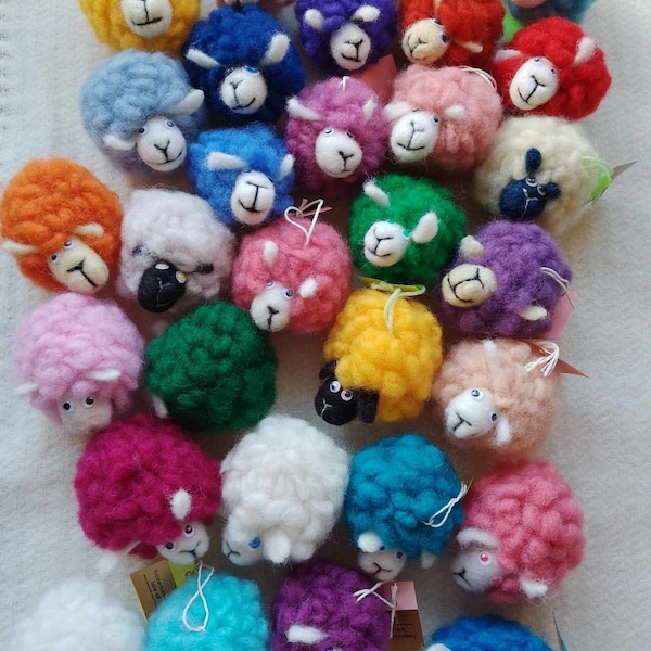 handmade wooly sheep from Scotland with love