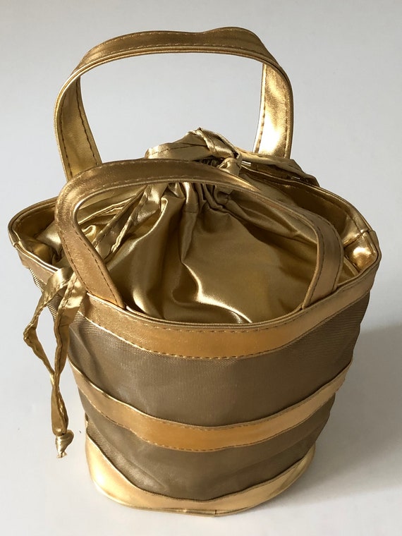 Gold leather and Mesh Drawstring Bag Eyes Crystal Drawstring Pouch | Anya Hindmarch US main image 4