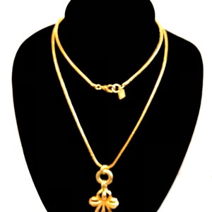 Anne Klein Vintage Gold Tone Snake Chain with a Maltese Cross Pendant 1980&#39; -90&#39;s
