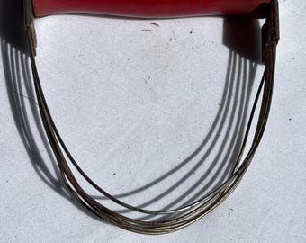 Vintage Red Wooden Handle Pastry Dough Blender c1930