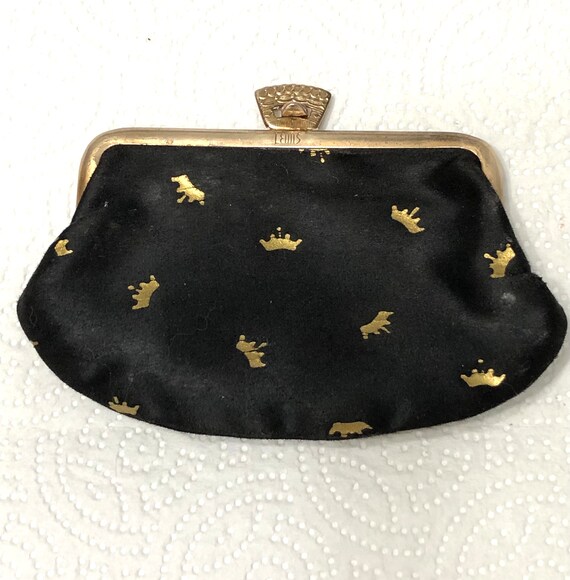 Vintage  1950's Fabric Lewis Coin Purse Satin wit… - image 3