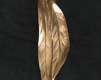 Large Heavy Bronze Leaf Sculpture Handcrafted Inspired by Nature