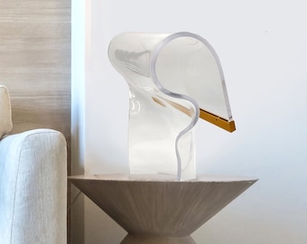 Miami-Made Handcrafted Acrylic Table Lamp: Unique Sculptural Design for Millennials and Gen Z - Modern Home Decor Lighting - Accent Light