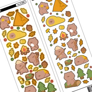 Beddu Camping Deco Sticker | Korean Journaling Sticker | Kpop Polco Photocard Sticker
