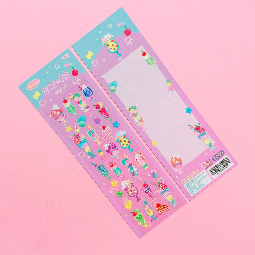 Parfait Sticker Sample Parfait and Soda Deco Sticker | Korean Journaling Sticker | Kpop Polco ...