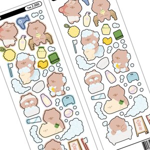 Beddu&#39;s Bath Deco Sticker | Korean Journaling Sticker | Kpop Polco Photocard Sticker