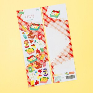 Picnic Deco Sticker | Korean Journaling Sticker | Kpop Polco Photocard Sticker