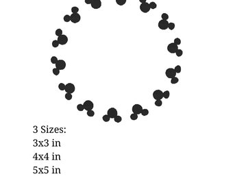 Mouse Monogram Wreath Embroidery Design. pes, dst, hus, exp, jef, vip, vp3, and xxx. Machine Embroidery Design.