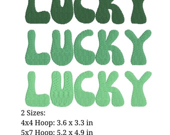 Groovy Lucky Embroidery Design, pes, dst, exp, hus, jef, vp3, xxx, and vip. St Patrick&#39;s Day Machine Embroidery Design
