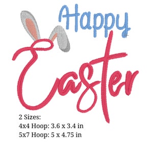 Happy Easter Embroidery Design, pes, dst, exp, hus, jef, vp3, xxx, and vip. Easter embroidery Design