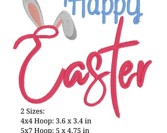 Happy Easter Embroidery Design, pes, dst, exp, hus, jef, vp3, xxx, and vip. Easter embroidery Design
