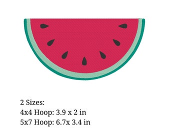 Watermelon Summer Embroidery Design. pes, dst, exp, hus, jef, vip, vp3, and xxx. Machine Embroidery Design
