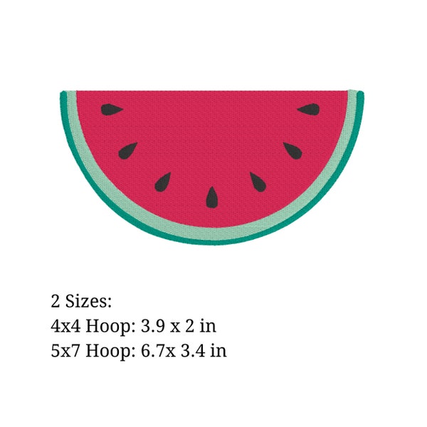 Watermelon Summer Embroidery Design. pes, dst, exp, hus, jef, vip, vp3, and xxx. Machine Embroidery Design