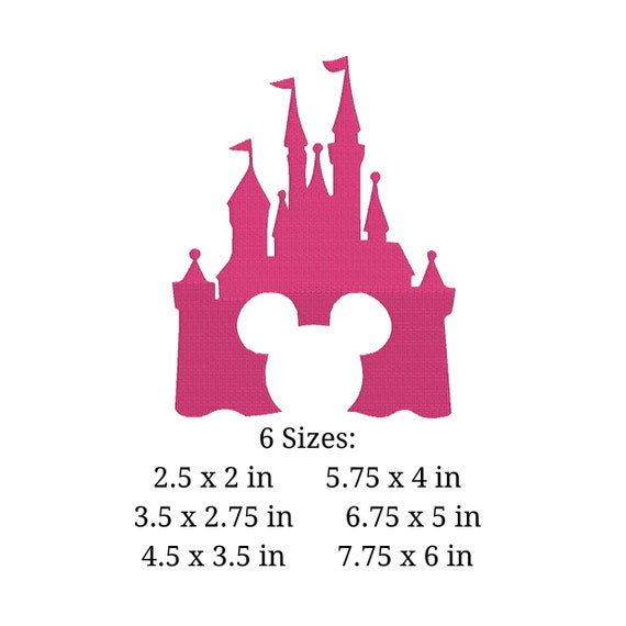 Castle Fill Embroidery Design. pes, dst, exp, hus, jef, vip, vp3, and xxx. Theme park embroidery design