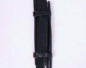 Unisex Black Leather Sleeves