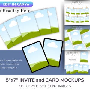 Maquetas de invitaciones y tarjetas de Canva de 5x7: Plantillas de invitaciones y juegos para fiestas (descarga digital)