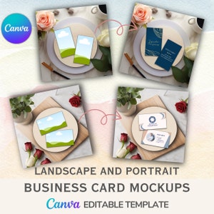 Canva Digitale Visitenkarten-Mockups für Etsy-Verkäufer - Erstelle ganz einfach die passenden Bilder für deine Fotos mit den simplen Vorlagen!