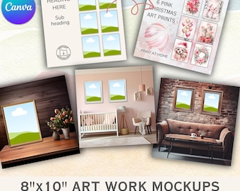 Canva 8x10 Art Print Mockups: Etsy Listing Templates (Digital Download)