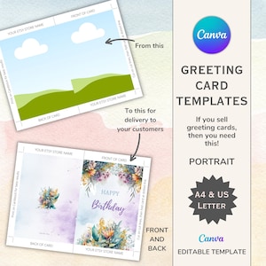 Canva Digital 5x7 Greeting Card Template for Etsy Sellers Easily Canva Digital 5x7 Greeting Card Template for Etsy Sellers Easily