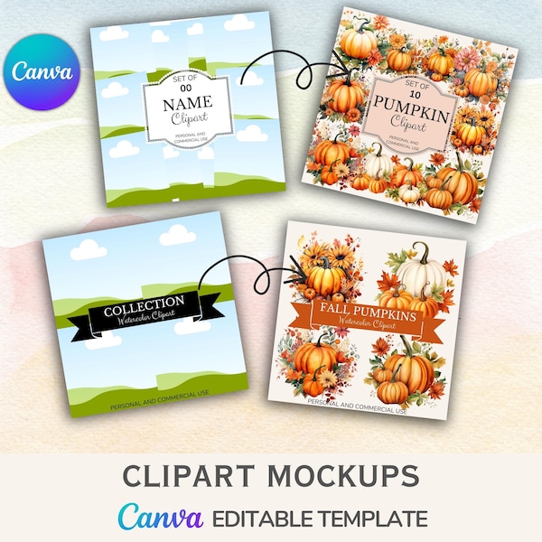 Canva Clipart Mockups for Etsy Sellers - Easily create your listing images, with simple drag and drop templates!