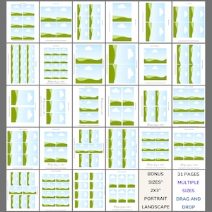K&ouml;nnte beinhalten: Druckbarer digitaler Download von 31 Seiten mit gr&uuml;nen und blauen Landschafts-Geschenk-Etiketten. Die Etiketten sind in verschiedenen Gr&ouml;&szlig;en, darunter 2x3 Zoll, und in Hoch- und Querformat erh&auml;ltlich. Die Etiketten sind f&uuml;r Drag-and-Drop-Bearbeitung konzipiert.
