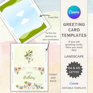 Canva Digital 5x7 Greeting Card Template for Etsy Sellers Easily Canva Digital 5x7 Greeting Card Template for Etsy Sellers Easily