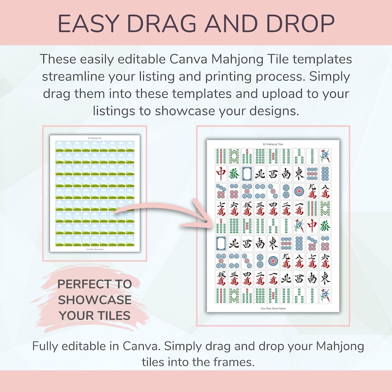 Mahjong Text Canva Mahjong Tile Templates | Editable PDF Bundle | Etsy Sellers ...