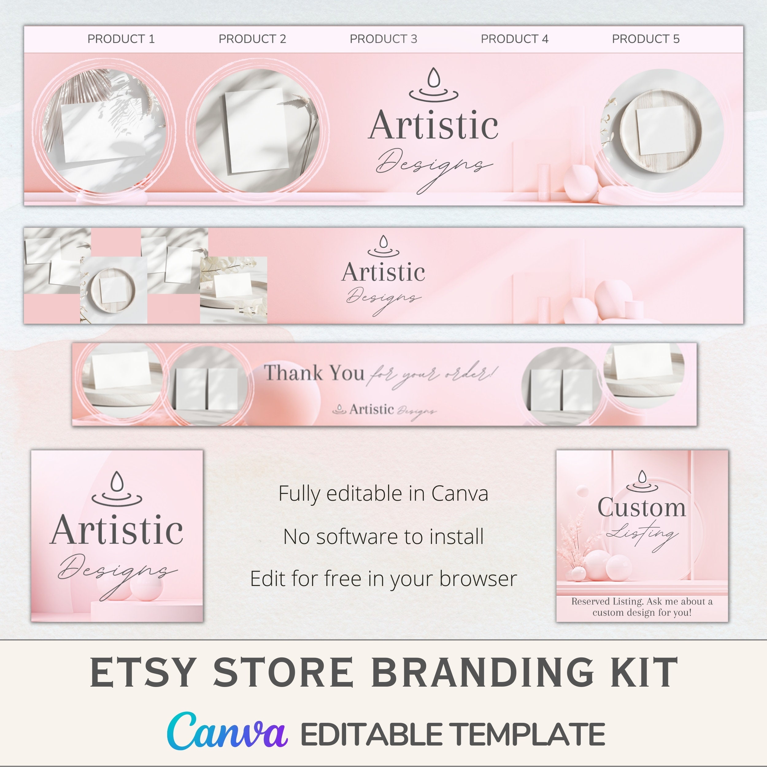 Etsy Store Branding Kit Template for Etsy Sellers Easily Rebrand Your Etsy Store Branding Kit Template for Etsy Sellers Easily Rebrand Your