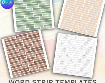 Canva Word Strip Templates: Junk Journal Supplies (Digital Download)