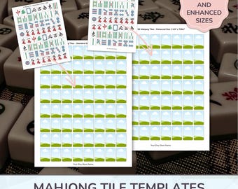 Canva mahjongtegelsjablonen: pdf-ontwerpen voor Etsy-verkopers (set van 4)