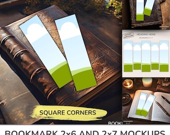Bookmark Mockup Templates: Canva Drag & Drop, Etsy Listing Photos (Digital Download)