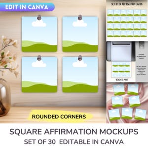 Plantillas de maquetas de tarjetas cuadradas de Canva (esquinas redondeadas) Imágenes de anuncios de Etsy (descarga digital)