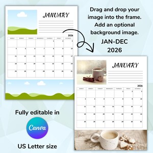 2026 Calendar Templates for Etsy Sellers: Canva Editable PLR (digital ...