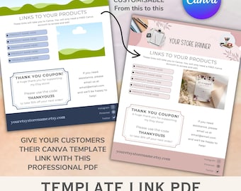 Canva Template Link PDF for Etsy Sellers (digital Download) - Etsy